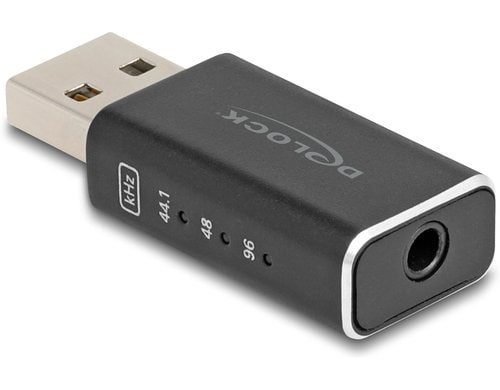 Delock USB-A Gaming DAC, 24 Bit 96 kHz High Res Audio, 3,5 mm 4 Pin Klinkenbuchse