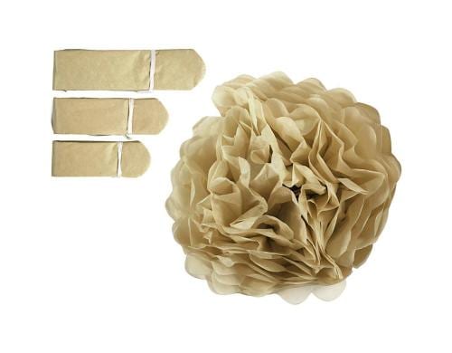 Creativ Company Papier-Pompons gold 3 Stück: 20 + 24 + 30 cm