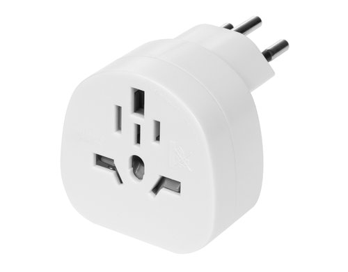 F.power Reiseadapter Welt-CH asym, weiss 230V, Welt-CH, weiss