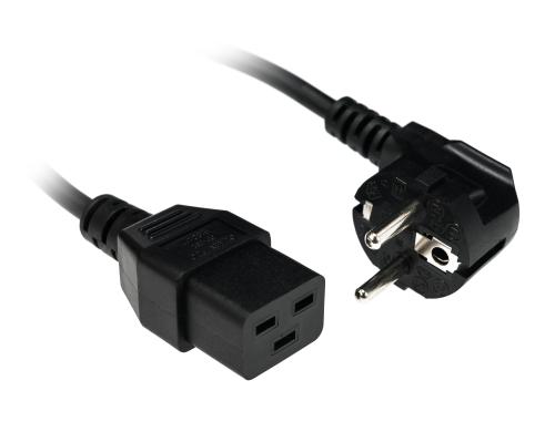 Netzkabel International Schuko 90° - C19 2.0 m, schwarz, 3x 1.00 mm2 H05VV-F 3G