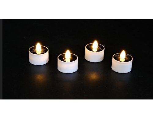 Dameco LED Solar Teelichter 4er Set inkl. LED warmweiss, solar