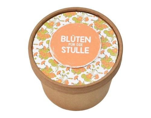 Mitbringsel Essbare Blüten Pott 7cm hoch und 9.8cm Durchmesser