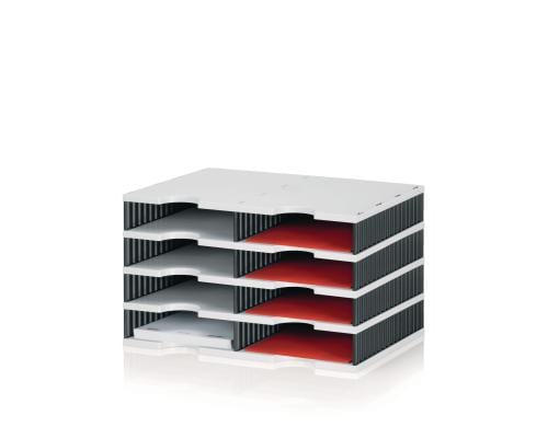 Styrodoc duo Standard-Einheit 8 Fächer hellgrau,schwarz