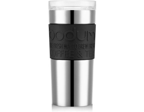 Bodum Travel Mug Doppelwandig Edelstahl, schwarz, 0.35 Liter