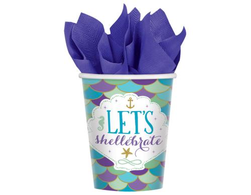 Amscan Becher Mermaid Inhalt 8 Stück, 266 ml