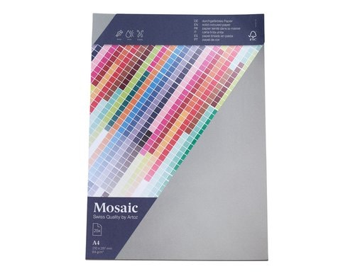 Artoz Schreibpapier Mosaic A4 25 Bogen, silber, 90gm2, Injekt und Laser