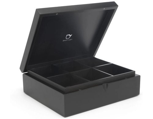 BREDEMEIJER Teebox Bambus 6 Fächer ohne Fenster, 6 Fächer, Schwarz