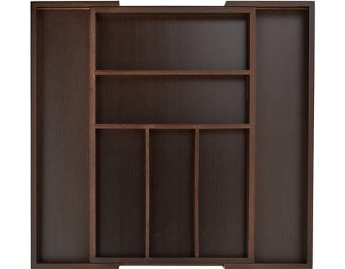 relaxdays Besteckkasten Bambus ausziehbar, Dunkelbraun