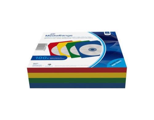 CD/DVD Papierhüllen farbig mit Sichtfenster 100 Stück