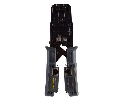 Hobbes Crimp Zange mit offline Kabeltester RJ11, RJ12, RJ45
