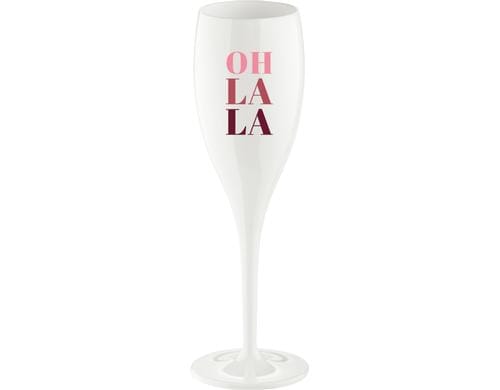 Koziol Sektglas Cheers mit Druck oh la la HxD: 19.10x5.7, spülmaschinengeeignet