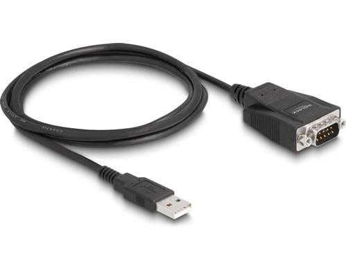 Delock Adapter USB 2 Typ A zu 1x Seriell 232 D-Sub 9 Stecker, mit ESD Schutz