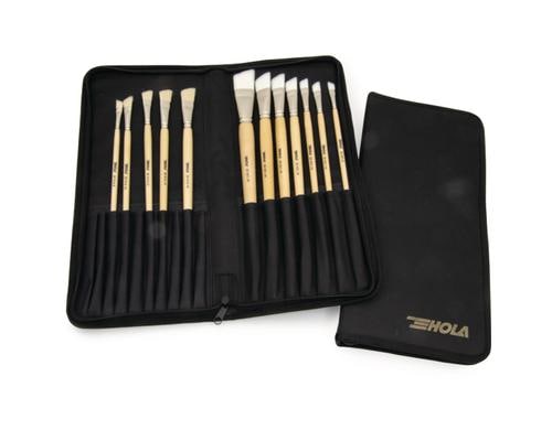 HOLA Strichzieher Set in Pinselmappe HOLA-Logo gold