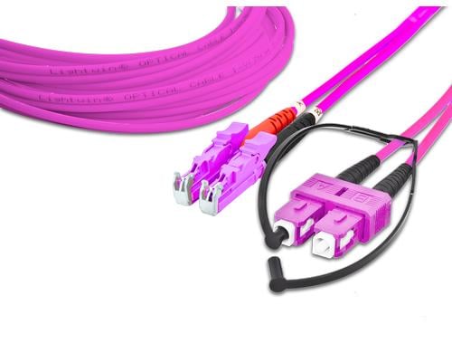 Lightwin LWL HQ Duplex Patchkabel, LSH, 2m Multimode OM4, E2000-SC kompatibel