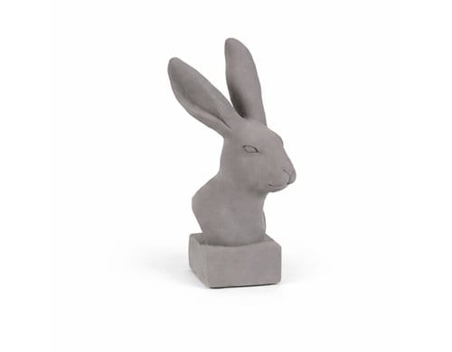 Chalet Poly Hase Earl Roy auf Sockel 16x34cm grau matt