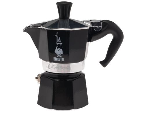 Bialetti Moka Express für 1 Tasse schwarz Aluminium mit schwarzem Kunststoff