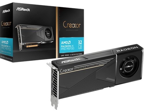 ASRock Creator Radeon AI PRO R9700 32GB AMD Radeon AI PRO R9700, 4xDP