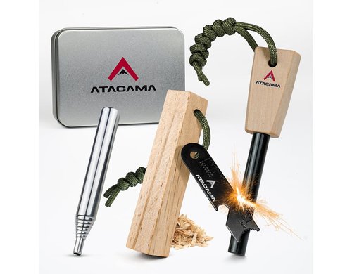 Atacama Feuerstahl Survival Set Multitool, Kienspan Zunder, Feuerstein, BL