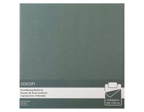 COCON Duvetbezug Renforcé 160x210 cm, eukalyptus
