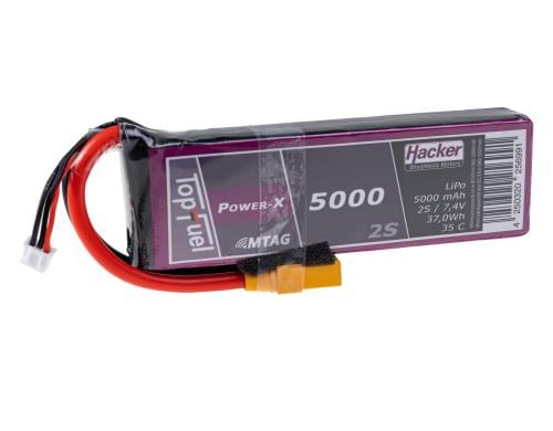 TF Power-X LiPo-Akku 7.4V 5000mAh 2S 35C 140x43x22 mm, 281 g XT90/AS, MTAG