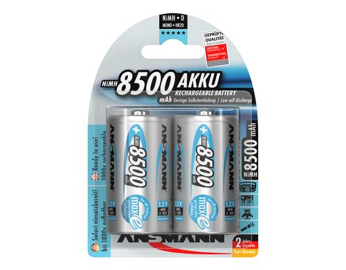 Ansmann Akku D NIMH 8500 2er 8500 mAh, 1.2V, maxE Technologie, 2er