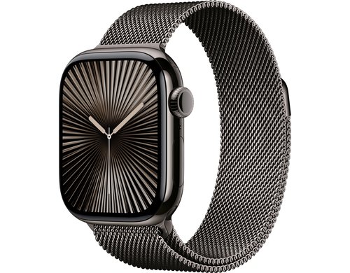 Apple Watch S10 CEL 42 Slate Titanium Loop mit Slate Milanese Loop
