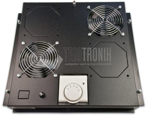 WIREWIN Dachlüftereinsatz, schwarz, für Stand-/Serverschränke mit 2 Lüfter