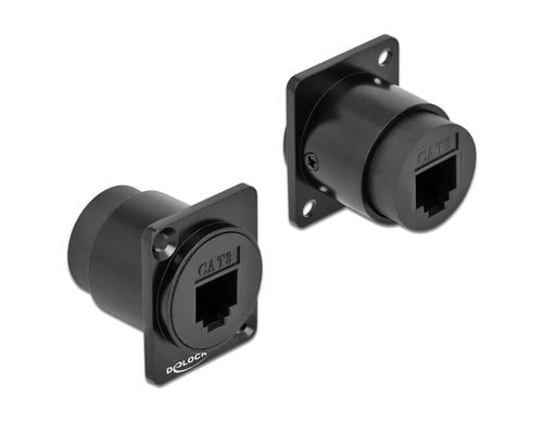 Delock Modul: D-Typ RJ11 Cat.3 Buchse-Buchse, schwarz