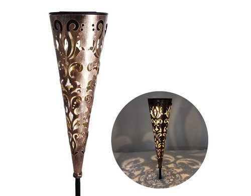 Dameco LED Solar Leuchte Wellen Bronze LED ww, 8x8x39cm