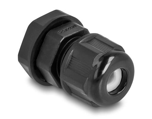 Delock EX-Kabelverschraubung M12, schwarz, 2 Stück