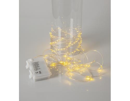 Star Trading Lichterkette Dew Drop Micro IP44, Warmweiss, Transparent
