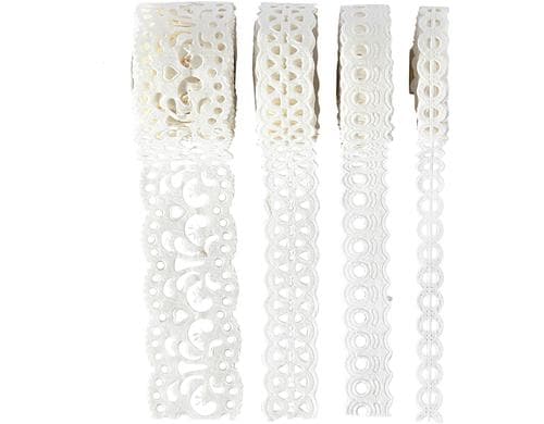 Creativ Company Dekoklebeband Spitzen 4 Rollen, 8-23 mm, 2 m