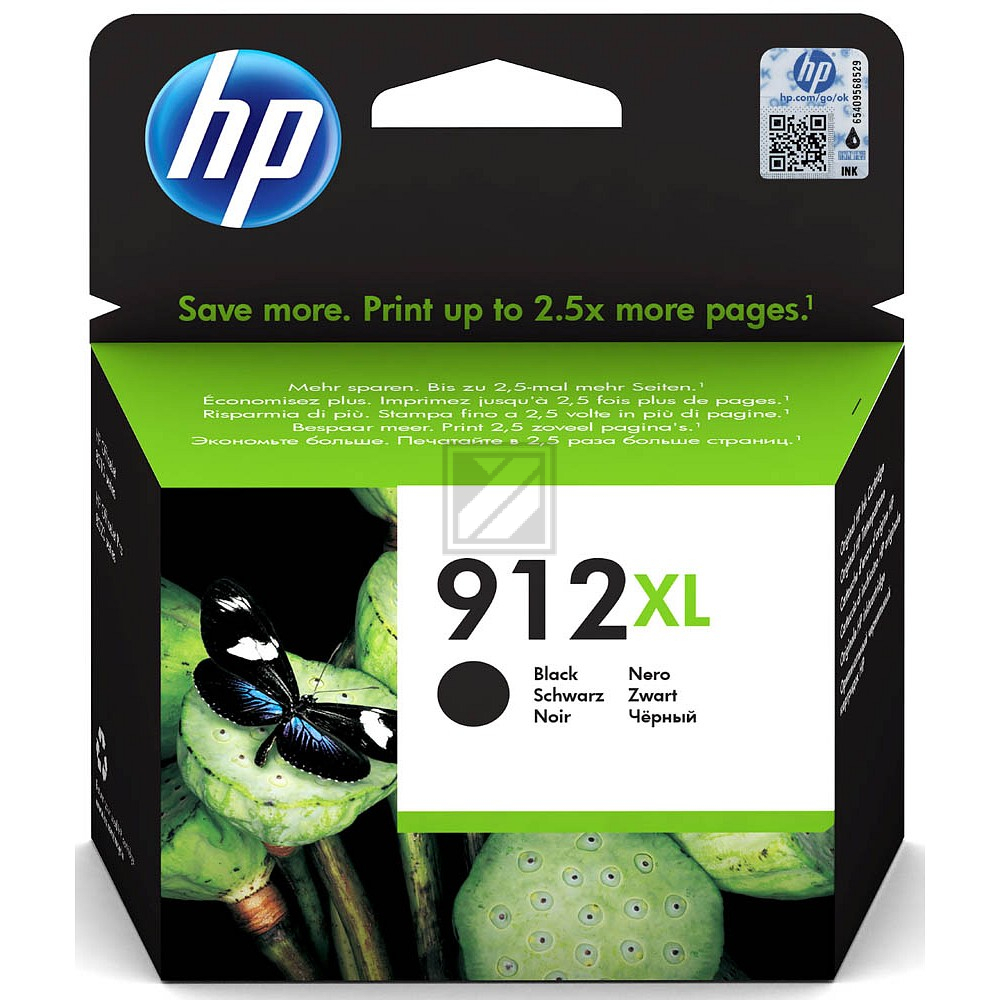 HP Tinte Nr. 912XL - Black (3YL84AE) Seitenkapazität ~ 825 Seiten