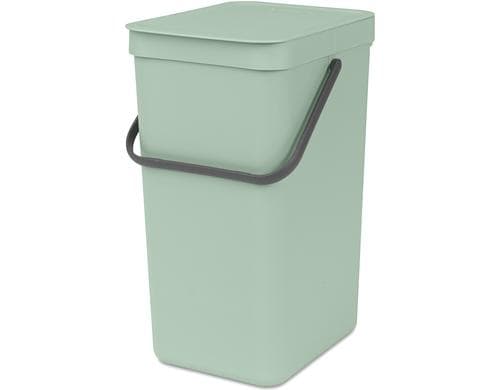 Brabantia Sort & Go Recyclingbehälter Inhalt 16 Liter, Jade Green