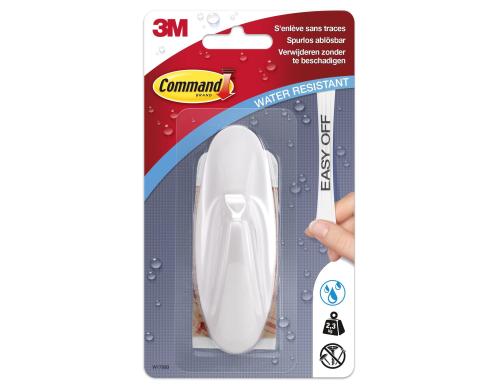 3M Command Haken oval L weiss 1 Haken und 2 Streifen M, Traglast: 2.3kg