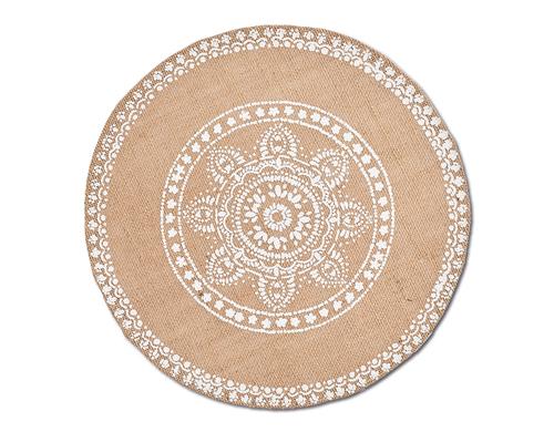 Zeller Present Tischset Mandala natur Leinen, ø38cm, 1 Stück