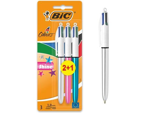 Bic 4 Colours Original Kugelschreiber assortiert, 3 Stk.
