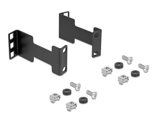 Delock Server Rack Tiefenerweiterung 1HE Verlängerung Montagetief 10cm, schwarz