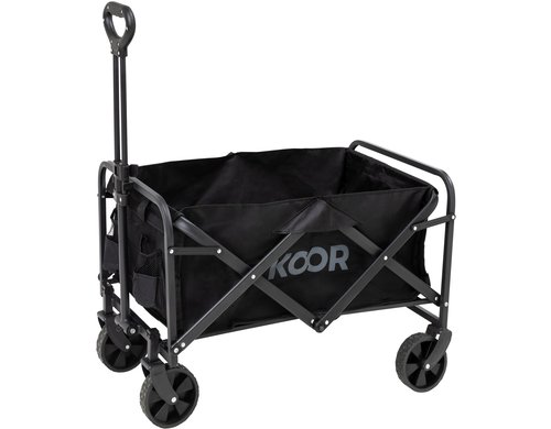 KOOR Bollerwagen Tralle schwarz, PVC Räder, 70x46x90cm, 6.5 Kg