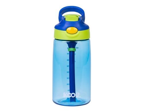 KOOR Flasche Kinder 450ml Blau Tritan+PP+Silicone, 7x7x17cm
