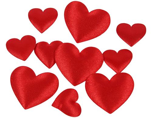 Creativ Company Streudeko Herzen Satin 10+20mm, rot