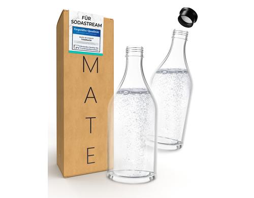 Sodabär Edelstahlflasche X-Mate Nemo 0.9l, Doppelpack, Sodastream Crystal 2.0