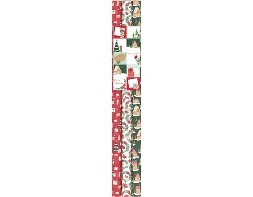 B+C Geschenkpapier-Set 3 Rollen + Stickers