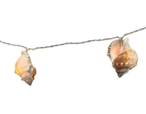Dameco LED Lichterkette Muschel indoor LED ww, L135cm + 30cm, Timer, exkl 3xAA