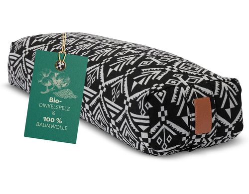 DoYourYoga Yogabolster Paravati Rechteck schwarz-weiß Dinkelspelz