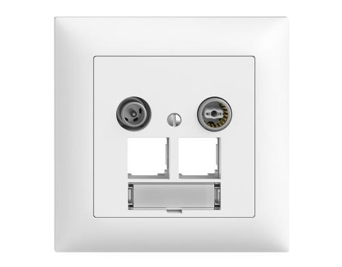 Feller UP-Multimediadose EDIZIOdue Easynet 11dB, 2xRJ45 weiss