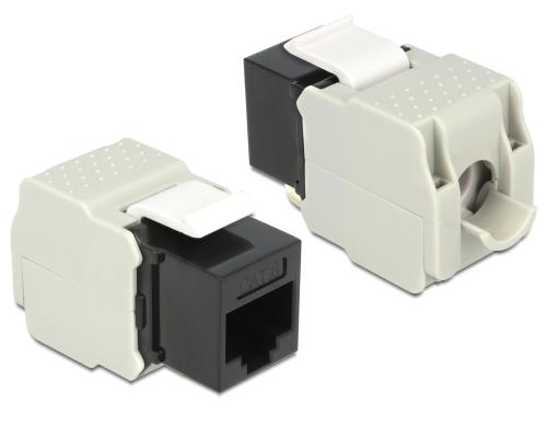 Delock Keystone Modul Cat.6, UTP, schwarz extern: RJ45 Buchse, Intern LSA Leiste