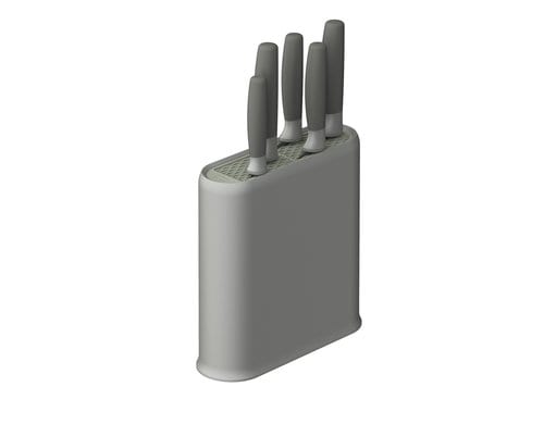 BergHOFF Messerblockset Leo Balance 6-teilig, zweifarbig ,Recyceltes PP