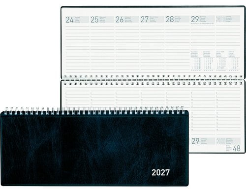 Biella Pultkalender Seplana PVC 2027 dblau 1W/2S, 29,8 x 11,7 cm