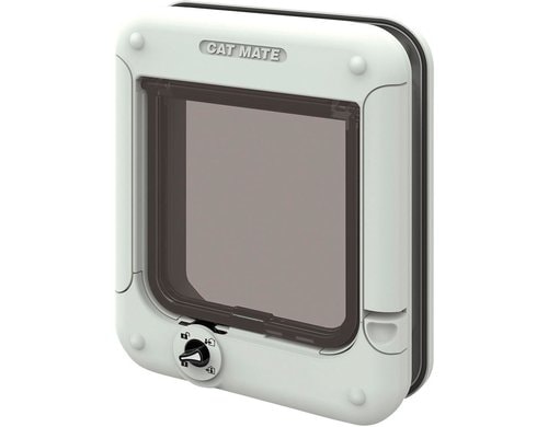 Cat Mate Drehverriegel. 4-Wege Katzentüre weiss